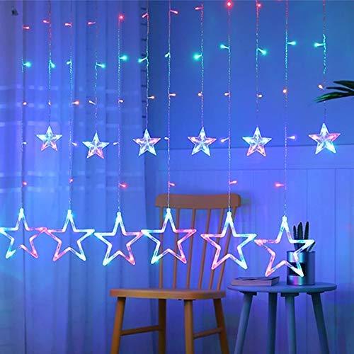 12 Stars Curtain String Lights, Window Curtain Hanging Light