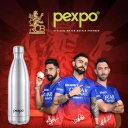 PEXPO 24 Hrs Hot & Cold | Stainless Steel Water Bottle | 1000 ML - 24 घंटे तक गर्म या ठंडा | स्टील बोतल