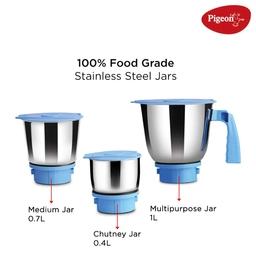 Pigeon Glory मिक्सर ग्राइंडर, 3 स्टेनलेस स्टील जार के साथ  (Pigeon Glory Mixer Grinder, With 3 Stainless Steel Jars)